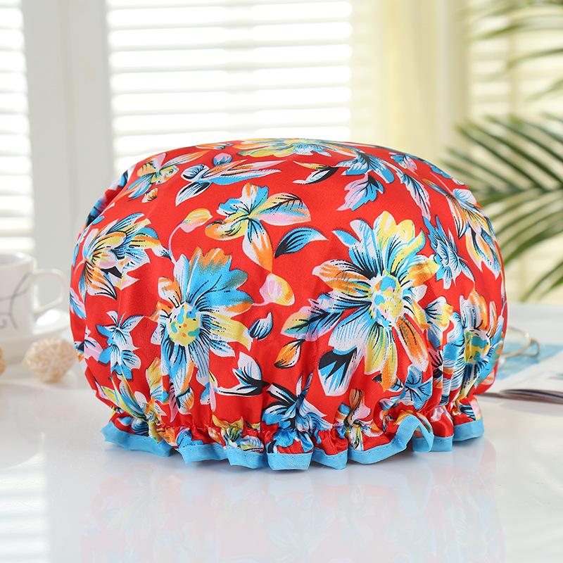 Double-Layer Waterproof Adult Bath & Hair Cap - Makeup, Kitchen, Anti-Oil, Thickened; Customizable Logo