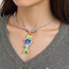 Stainless Steel Ocean Fish Pendant Necklace Colorful Marine Design Optional Neck Jewelry Gift for Kids and Adults
