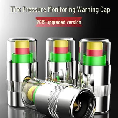 Tubeless Stainless Steel Tire Valve Cap with Copper Core and Pressure Monitoring Alert