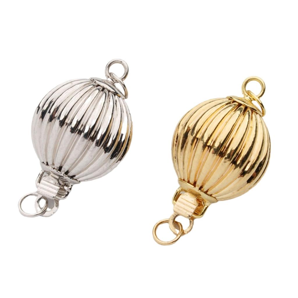 18K Gold AU750 DIY Accessory Findings Set Pearl Necklace Bracelet Connector Stripe Beads Lock Lantern Clasp