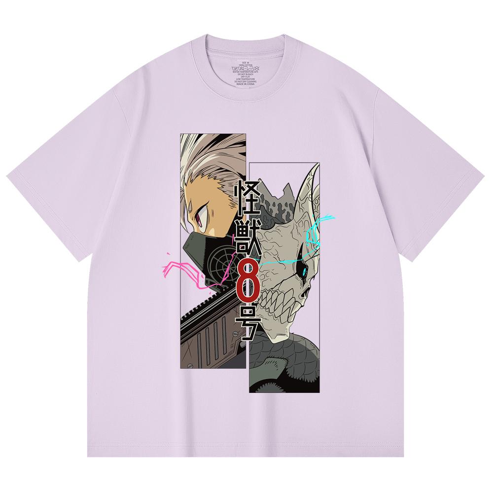 230 Gsm 100% Cotton Kaiju No 8 V17 Print Unisex Heavy Cotton T Shirt