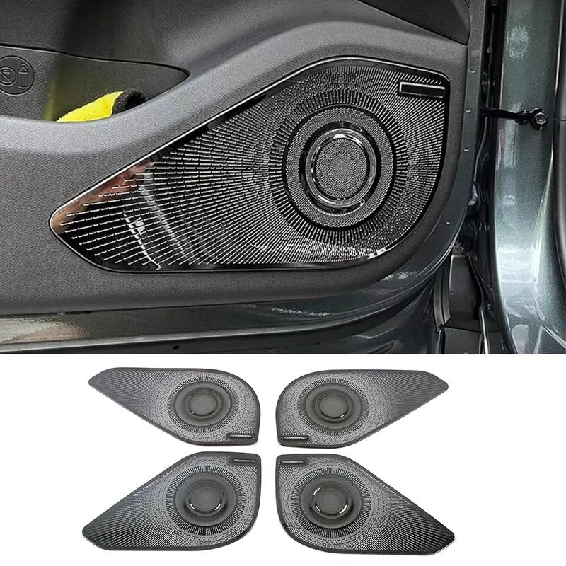 För Hyundai Tucson NX4   Tillbehör Bilinteriör Högtalare Horn Anti-spark Dammskydd Trim Rostfritt Svart Dekor
