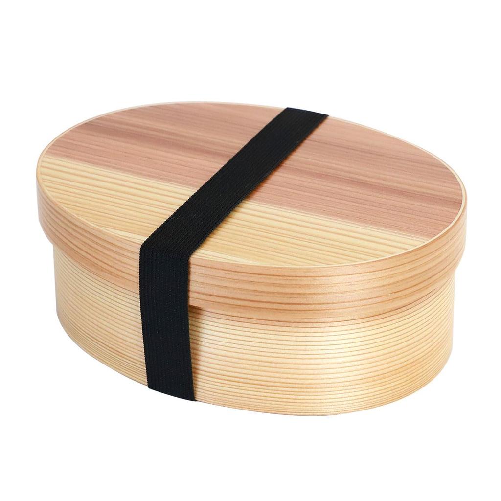 Miyoshi Lacquerware Honpo Magewappa Bento Oval Single Dishwasher and Microwave Made of Natural Suitable for and Perfect for Kanoryu Box, 700ml, Shape,