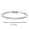 2pcs Simple And Stylish Fully Inlaid Micro-inlaid Water Diamond 3mm Cubic Zirconia Classic Tennis Bracelet