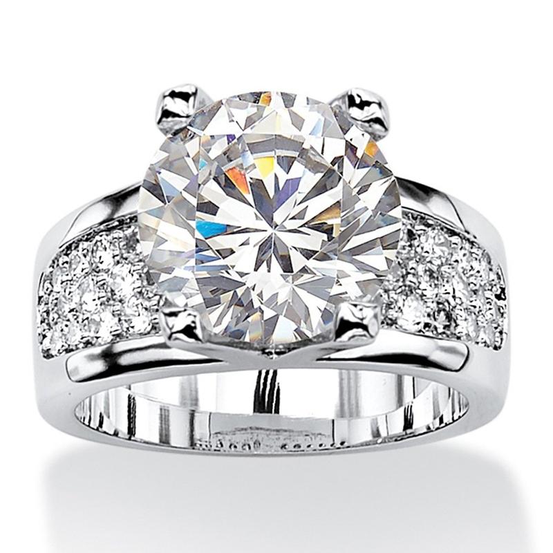 Huitan CopperColor White CZ Women Wedding Rings Full Cubic Zircon Bling Engagement Party Ring Anniversary Gift Eternity Jewelry