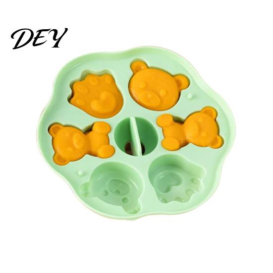 DIY Dessert Making Tools Silicone Bear Cake Mold, Steamer Safe Food Baking Pan for Kids, Nonstick Decorating Non Stick Reusable Heatproof Muffin