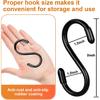 3 Inch Vinyl Coated S Hooks, 12 Pack S Hooks for Hanging Plants Heavy Duty, Small Non Slip Black Rubber Coated Metal Closet Rod Hooks for Hanging