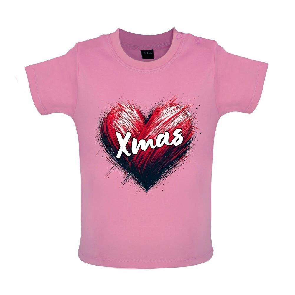Love Heart Christmas -Baby Kids Boys Girls Unisex T-Shirt / Romper Tees Top- Christmas Santa Presents 160
