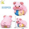 HUIQIBAO Mini Süßes Schwein Mikro Bausteine 3D Diamant Modell Tiere Steine DIY Stadt Bau Spielzeug für Kinder Kinder Geschenk