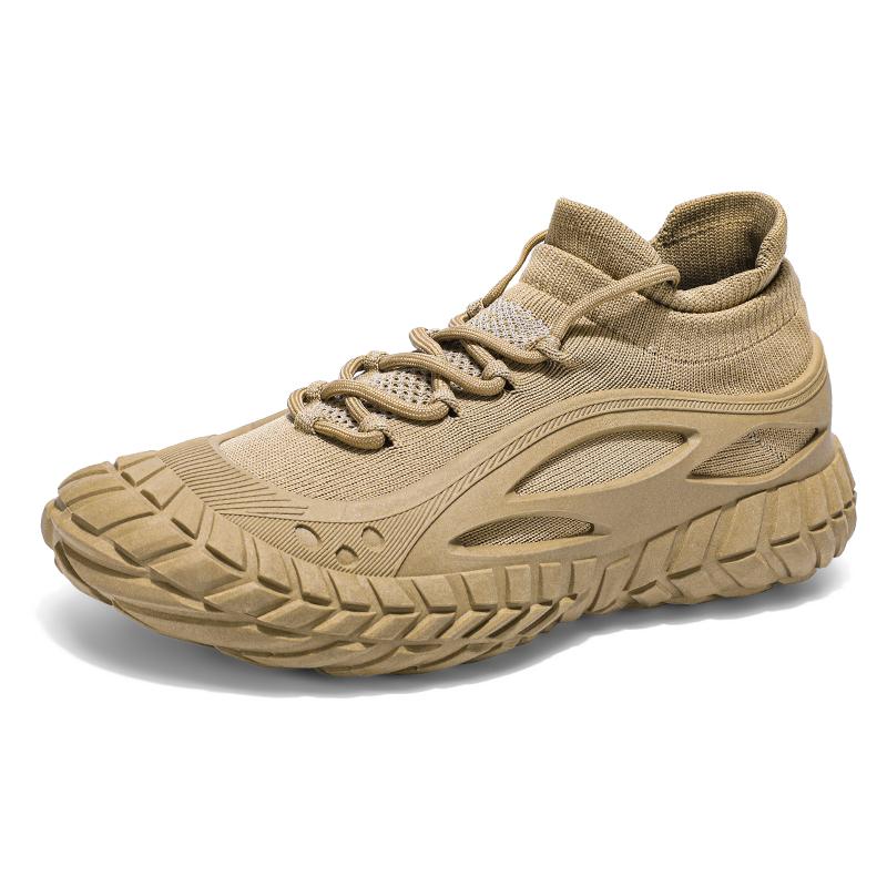 Fashion Casual Trendy Men's Shoes 2025 Knitted Breathable Lazy Shoes One Step Causal Outdoor Shoes Round Toe PVC Sole Non-Lace Up