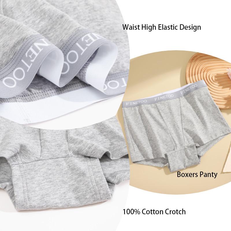 FINETOO Baumwollpanty für Damen, hohe Taille, Boxershorts, bequeme Slips, Damenunterhosen