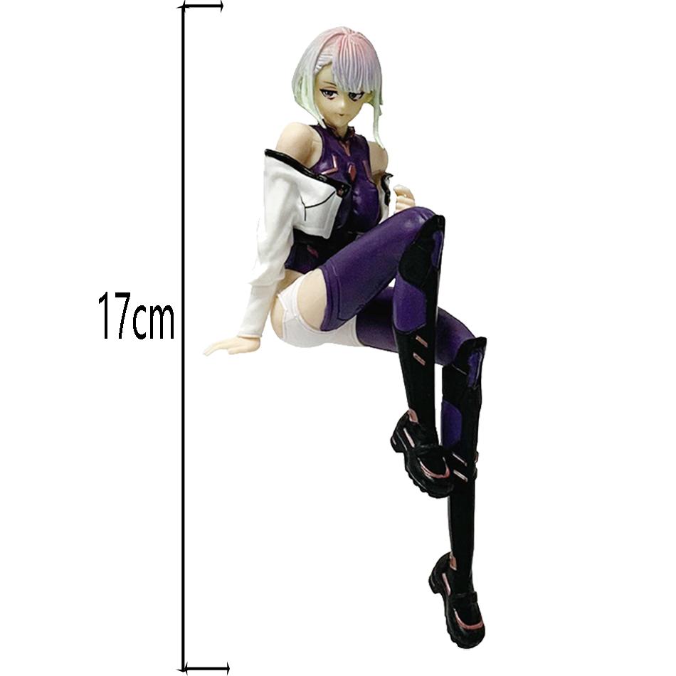 Anime-Spiel-Figur 17 cm Sitzende Position Lucy Rebecca Modell Spielzeug Geburtstagsgeschenk Sammlung Action-Figur Schreibtischdekoration Geschenk