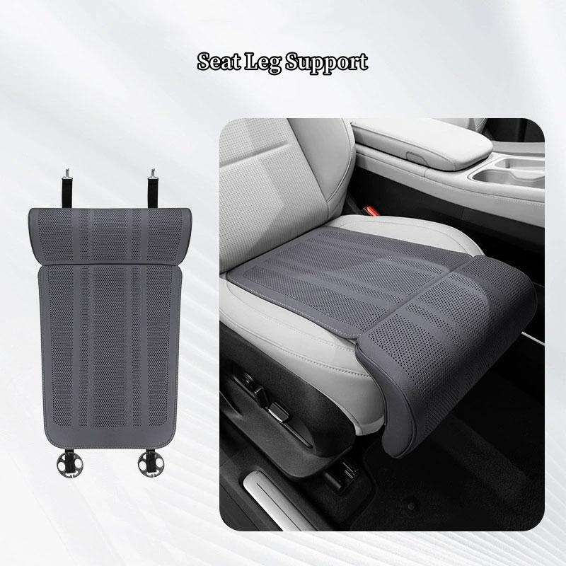 Car Seat Cushion with Leg Support Leather Breathable Seat Pad Memory Foam Extender Leg Cushion Universal Car Seat Protect Cover