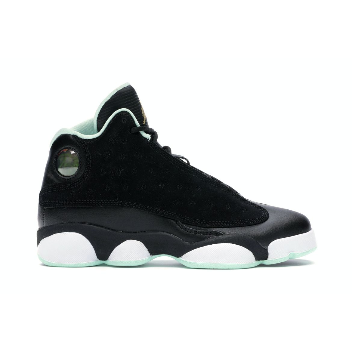 

Детские кроссовки Air Jordan 13 Retro GS Mint Foam Black Metallic-Gold White 439358-015