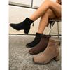 Quadratische Zehenpartie Mittelhoher Absatz Martin Boots Damen 2025 Winter Neu Schlankmachend Übergröße Mode Stiefel
