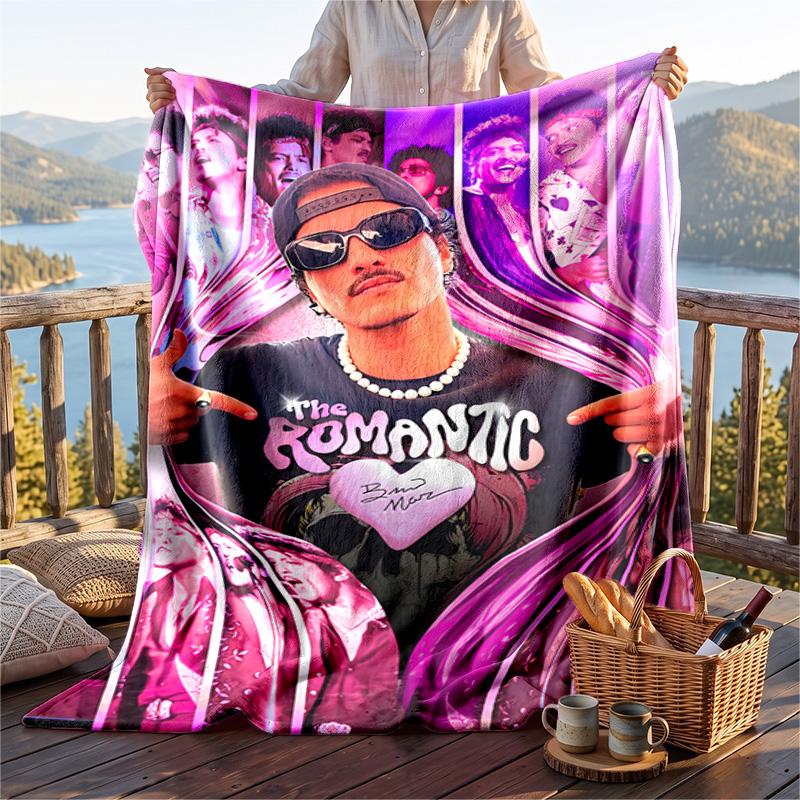 Warm Flannel Throw Blanket,Bruno Mars Lightweight Cozy Blanket For Bed Sofa And Daily Use
