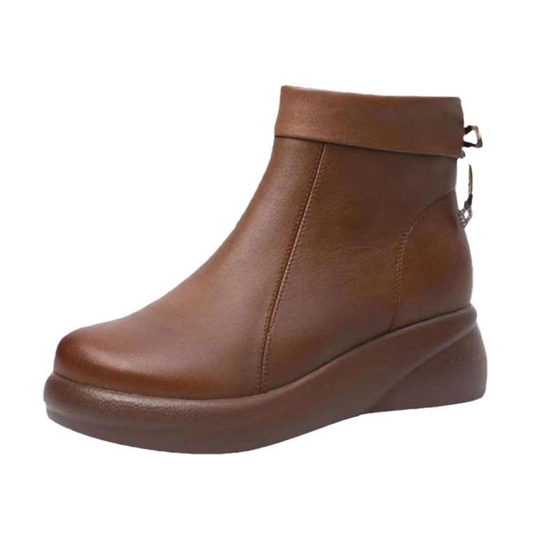 Vinter nye fløyel allsidige korte støvletter dame plattform muffin Martin støvler sklisikre medium mor bomullssko myke