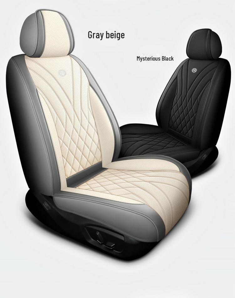 Cojín Universal de Cuero Completo para Asiento de Coche para las Cuatro Estaciones - Resistente al Desgaste y Transpirable, Diseño Todo Incluido