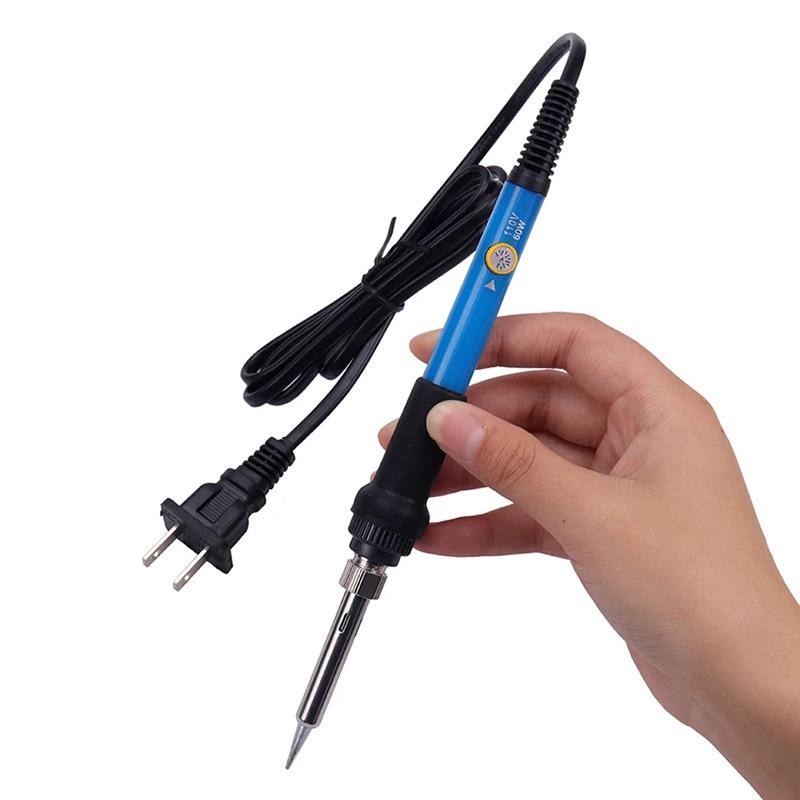 Blue Electric Soldering Iron - Temperature-Controlled, 220V EU & 110V US Specifications, Model E18