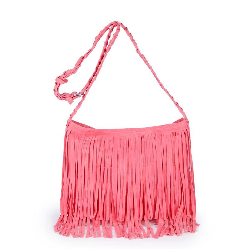Women's Retro Suede Tassel Crossbody Shoulder Bag