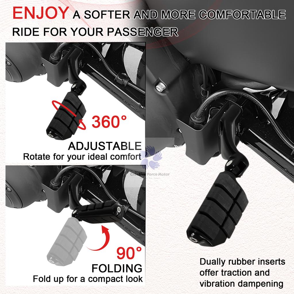 2014-2022 Passenger Pedal Footrest Mount Kit Motorcycle Rear Foot Pegs For Harley Sportster 48 XL1200 Iron 883 Roadster SuperLow