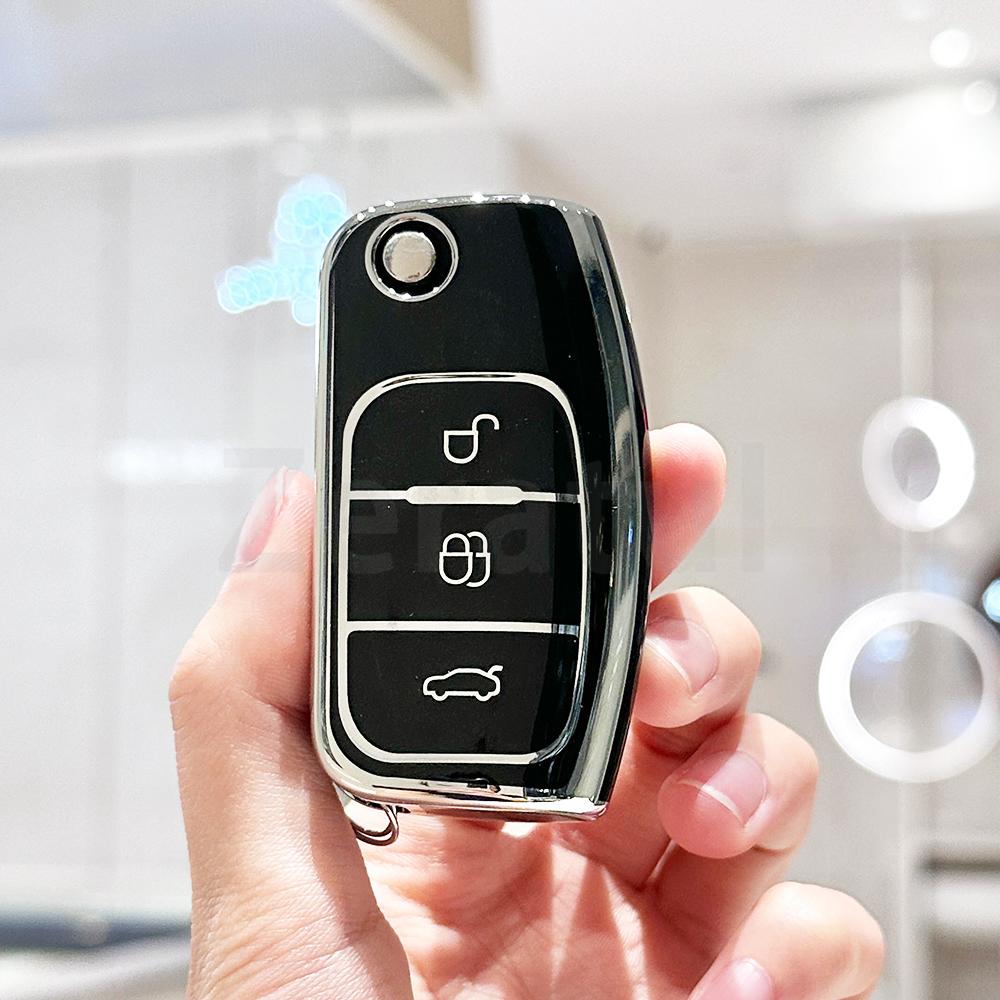 Fashion Tpu Keyless Car Flip Key Case Cover Shell Fob For Ford Escape Falcon C-Max Fiesta Focus 2 Ecosport Kugua Accessories