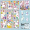 Easter Cartoon Motorcycle Rabbit & Eggs Wall Stickers for Shop Windows - Festival Decoration Glass Electrostatic Stickers