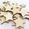 100pcs/lot Unfinished Wooden Stars Ornaments, Assorted Size Cutout Blank Wood Pieces Star for Christmas Wedding Party DIY Crafts
