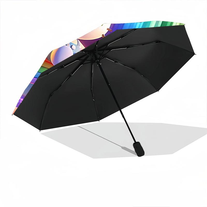 1pc Hello Kitty Bridge Automatic Opening/Closing Umbrella - Portable Folding Design, 8-Rib Iron Frame Outdoor Umbrella, Festive Gift for Fans, Travele