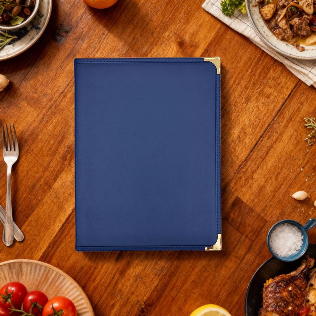 Menu Cover 6 Views Premium Commercial Refillable Metal Corners Holder Menus Folder for Hotel