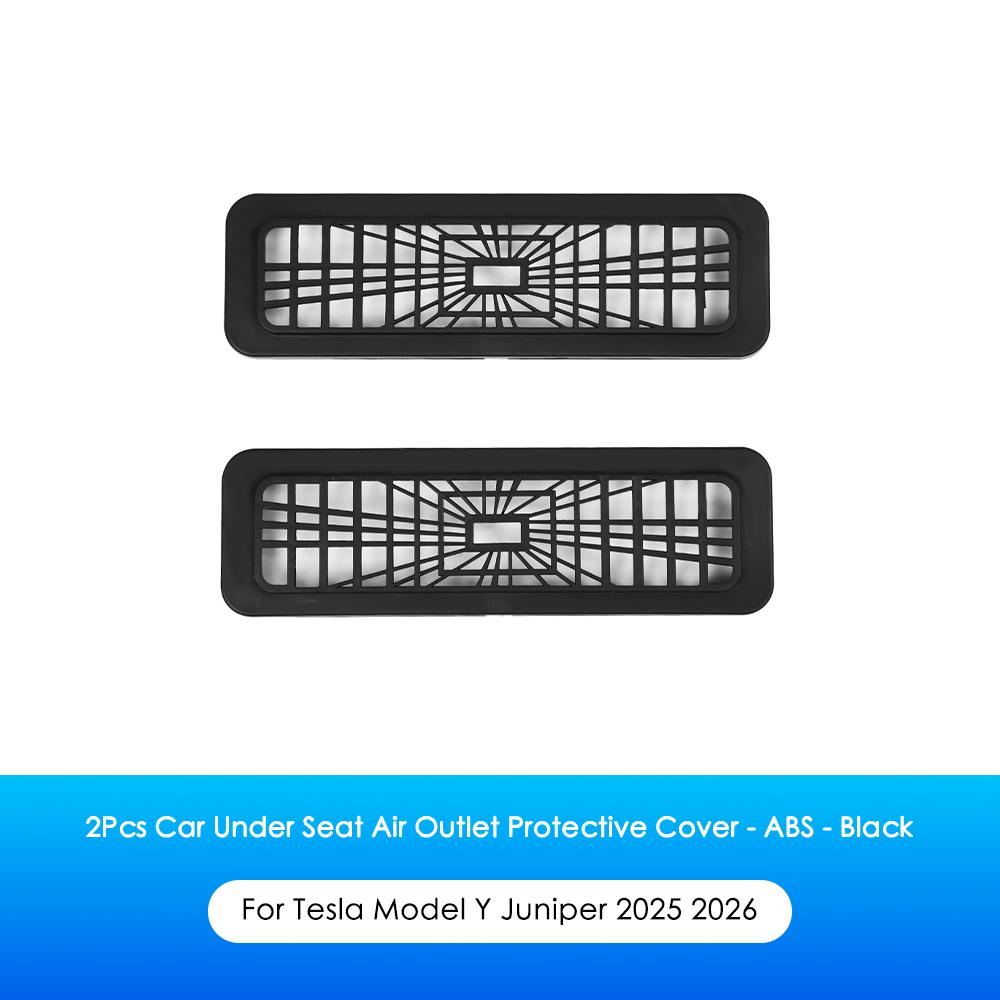 Heenvn For Tesla Model Y Juniper/Launch 2025 2026 Car Under Seat Air Outlet Protective Cover ABS Anti-blocking Air Vent Grille