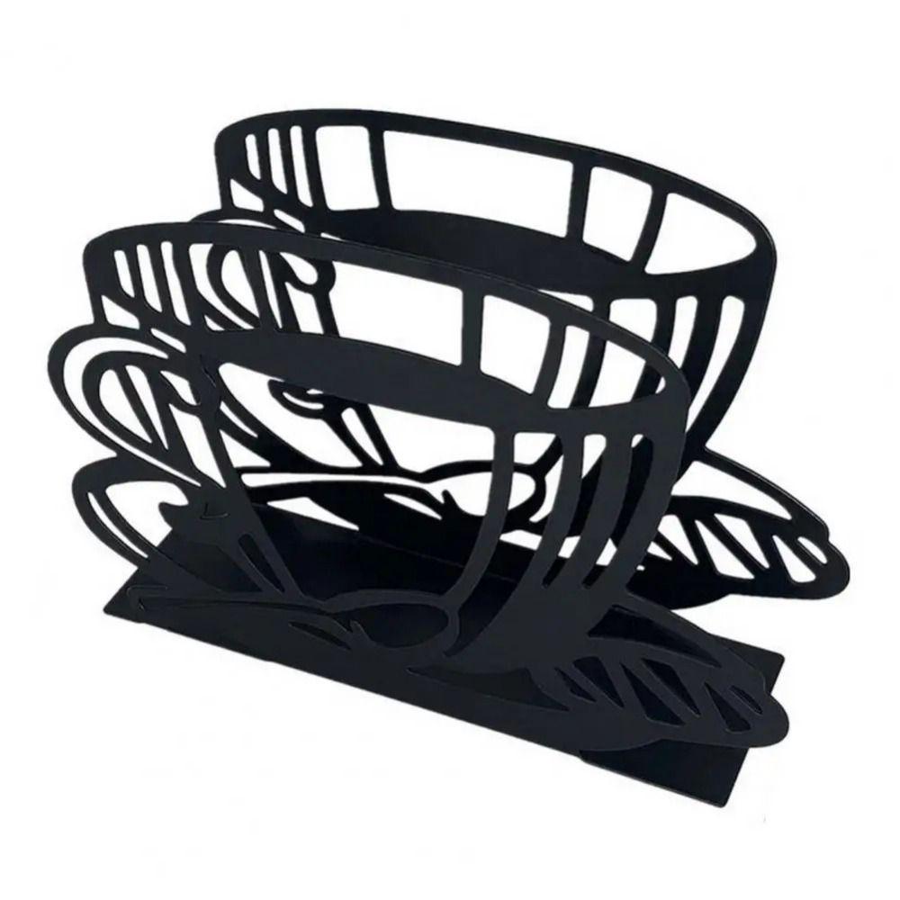 Metal Paper Towel Storage Coffee Cup Shape Standing Napkin Dispenser  Table