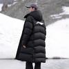 Li-Ning 2025 Winter Long Knee-Length Warm Hooded Sports Jacket Cotton Fashion Simple Comfortable Trendy Long Cotton Coat Unisex outerwear AFMU037-10
