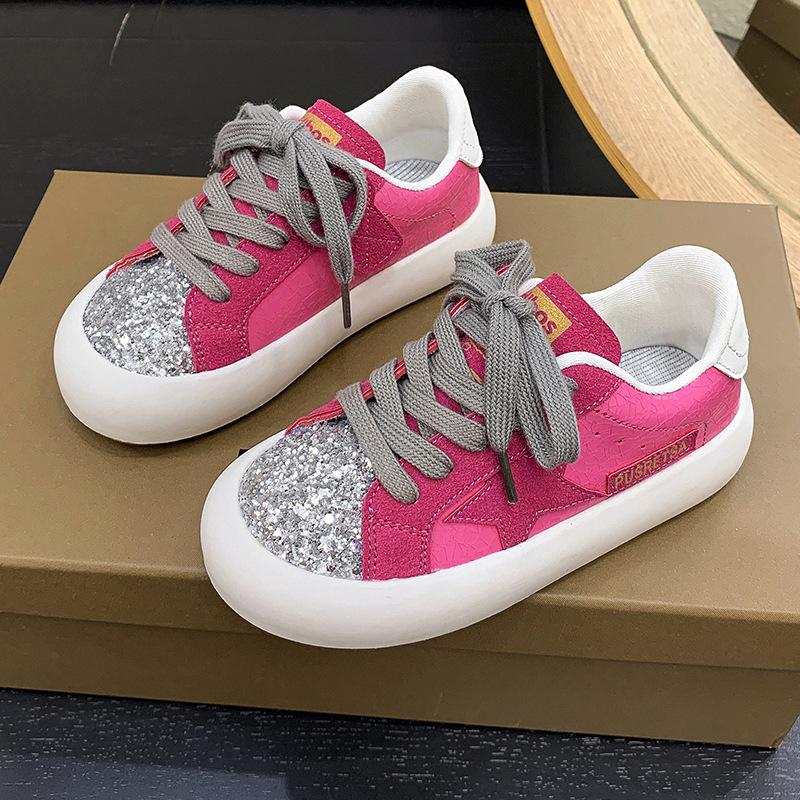 Children's Rhinestone Princess Student Board Shoes 2025 Spring New Autumn Students Boys and Girls Korean Version Versatile Casual Shoes