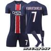 Kids Sportswear Paris Kvaratskhelia Football Jersey Set 2024/2025 Season Polyester Blue Blue MzcrJosv®