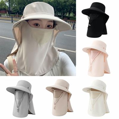 Outdoor Sunscreen Bucket Hat UV Protection Neck Flap Bucket Hat Breathable Sun Hat  Travel