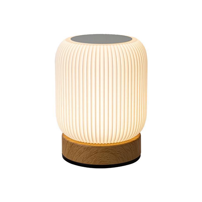 Wood Grain Touch Remote Night Light - RGB Bedside Table Lamp with Colorful Ambiance