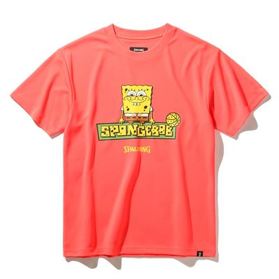 SPALDING Junior SpongeBob SquarePants Logo Coral T-Shirt, Size 150 (SJT25061S)