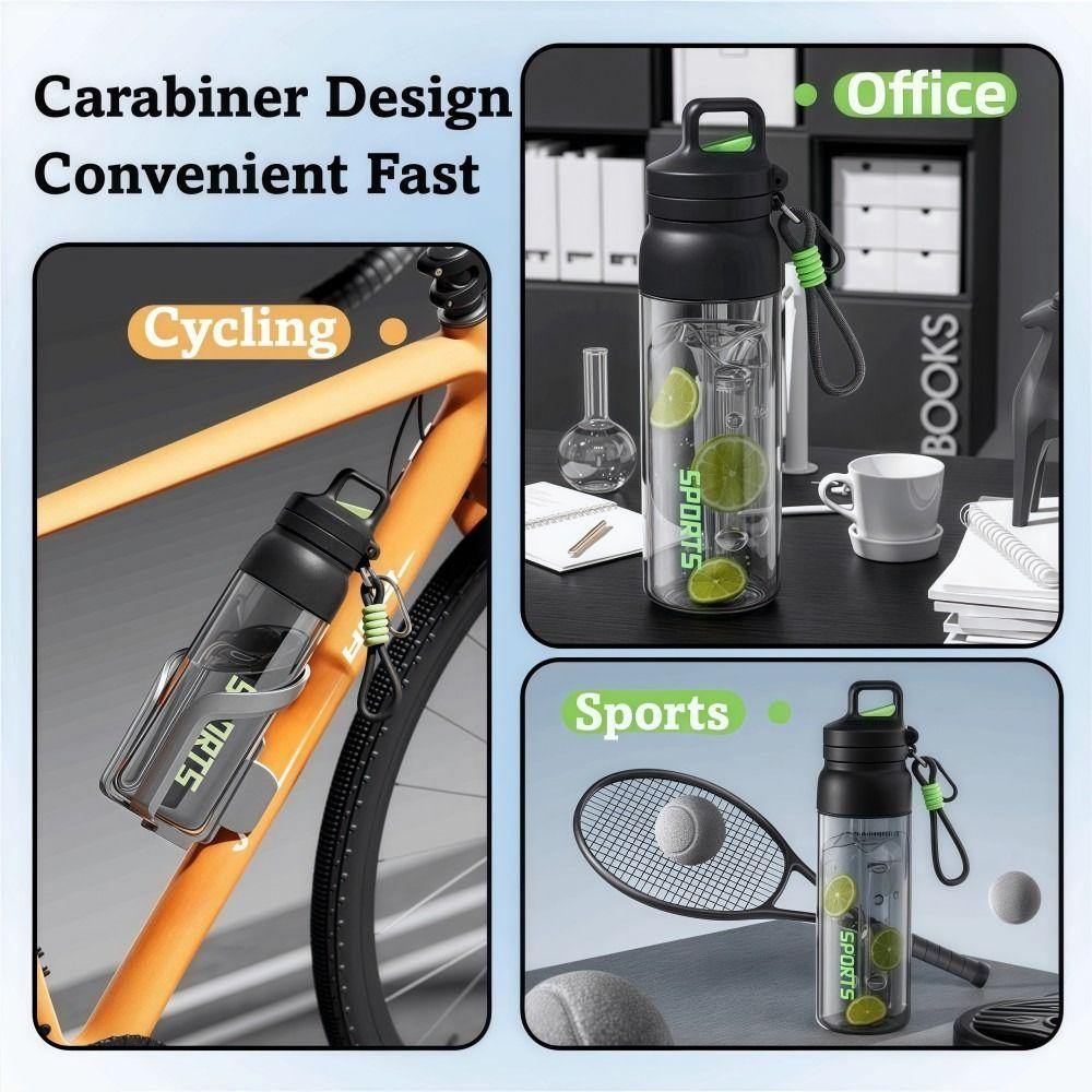 700ML Sports Straw Cup Heat-Resistant with Hanging Buckle Cycling Water Bottle Large Capacity Portable Student Water Cup