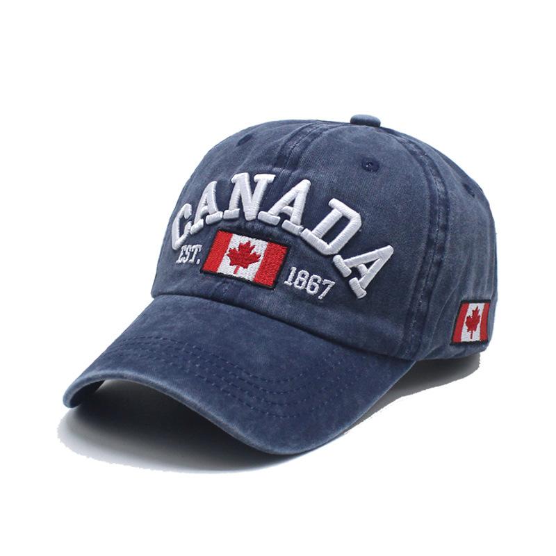 CANADA alphabet baseball cap washed cotton made old cowboy cap Canadian flag hat