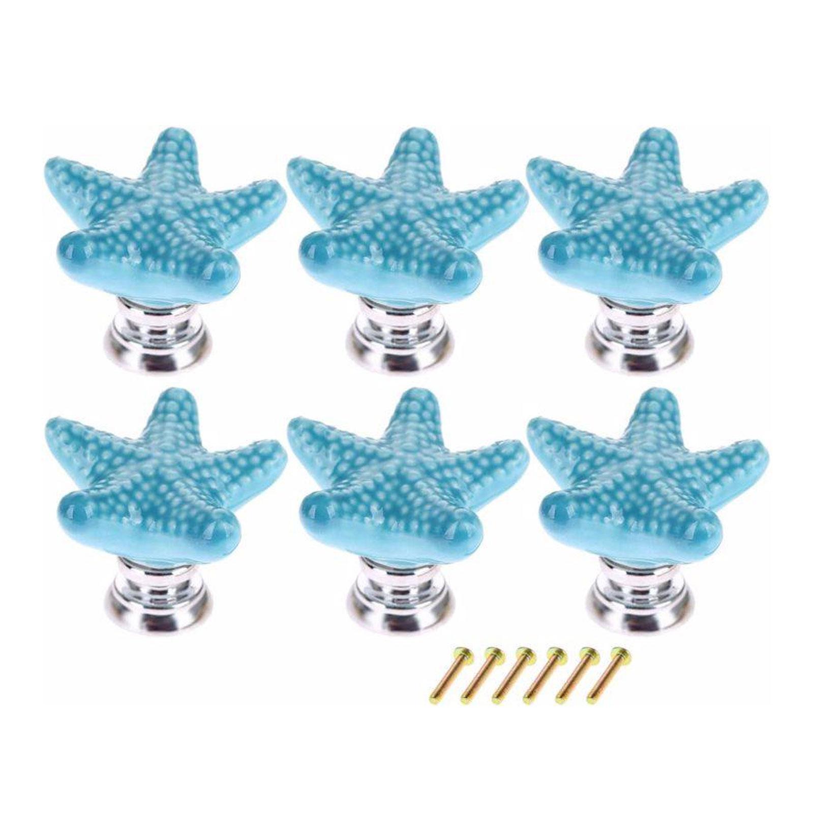 

6 шт./компл. без запаха керамические ручки модные и удобные для шкафов, ящиков, ручек, мебели синий