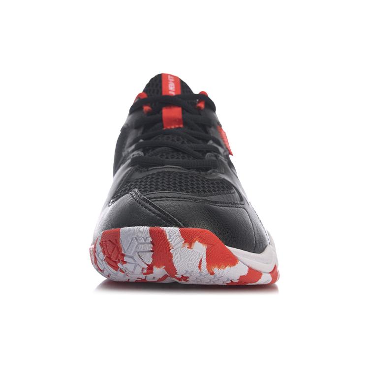 New LINING Sound Waves Badminton Shoes Unisex Low top Black/White/Red AYTR009-2