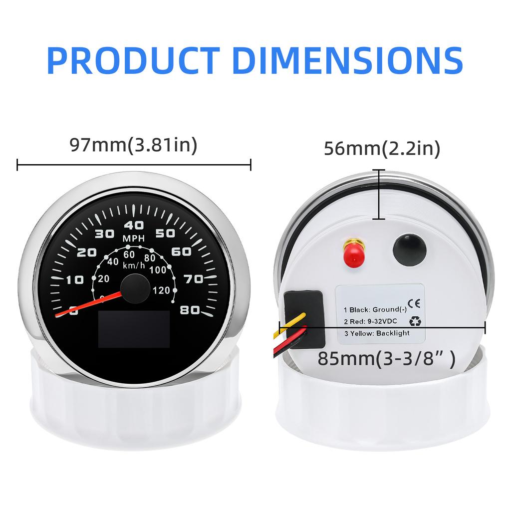 IP67 Wasserdichter Digitaler Geschwindigkeitsmesser 0~80MPH/0~120Km/h GPS Tacho Universal für Auto LKW Boot Bus Geländefahrzeuge 12V 24V