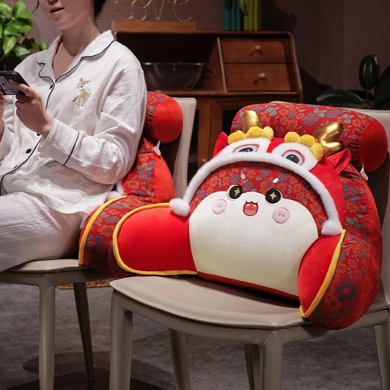 National Trend Fuduoduo Snake Soft Lumbar Pillow Newlywed Bedside Soft Cushion Pillow Year of The Dragon Mascot Home Decoration Ornaments