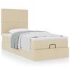 Cadre de lit avec matelas - Maison Exclusive - Lit ottoman 90x200 cm - Crème - Matelas à ressorts ensachés