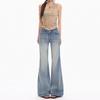 Spring Summer Vintage Low Waist Slim Micro Flare Denim Pants For Women Casual Pants Oversize Denim Trousers