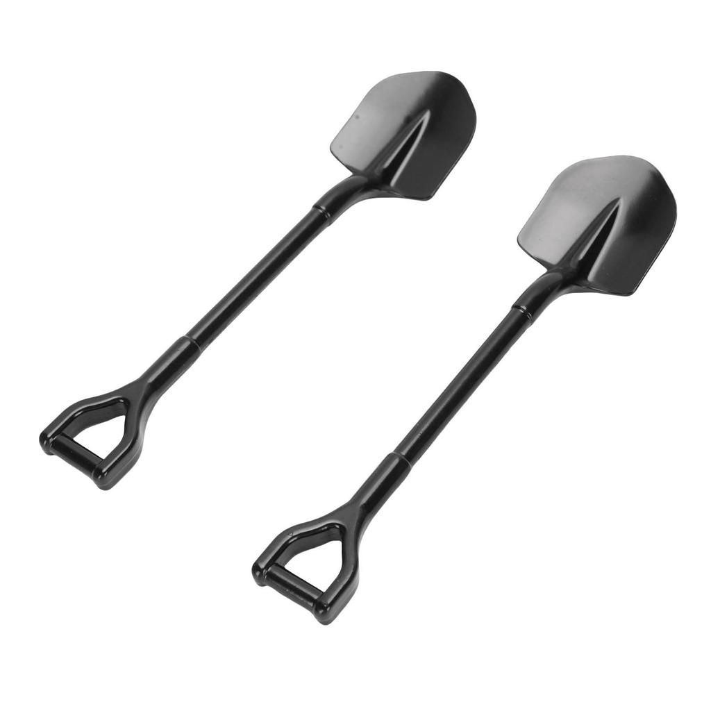 2PCS RC Simulation Metal Shovel Alloy RC Car Shovel Tool for 1 10 RC Crawler Decoration Accessories Black