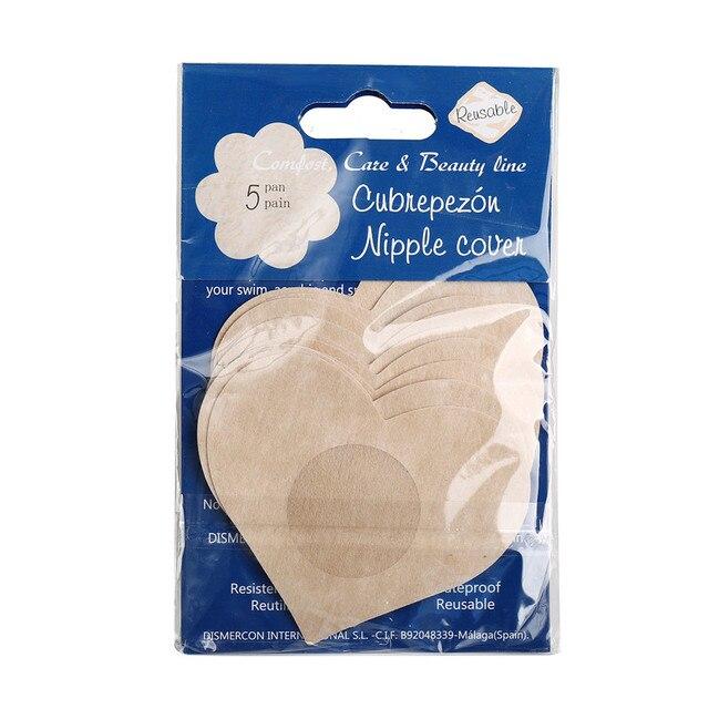 Women Nipple Stickers Chest Stickers Breast Lift Tape Overlays On Bra Invisible 5 Pairs/PackMakeup