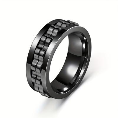 1pc Stress-Relieving Anti-anxiety Gear Ring For Men, Rotatable Men's Ring