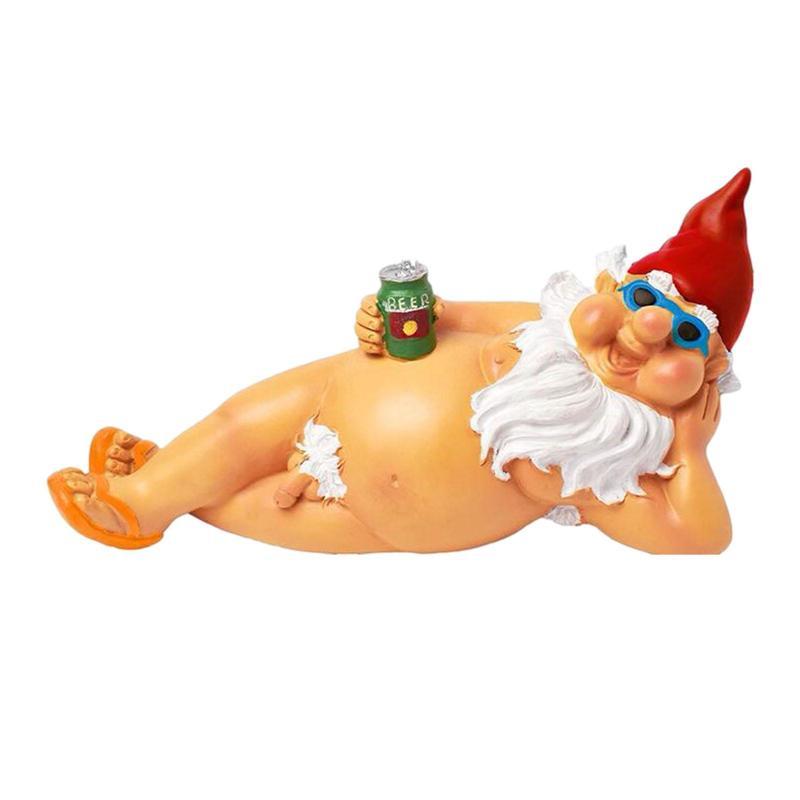 

Смешные Unclothed Gnome Статуя Сад озорной смолы Фигурка